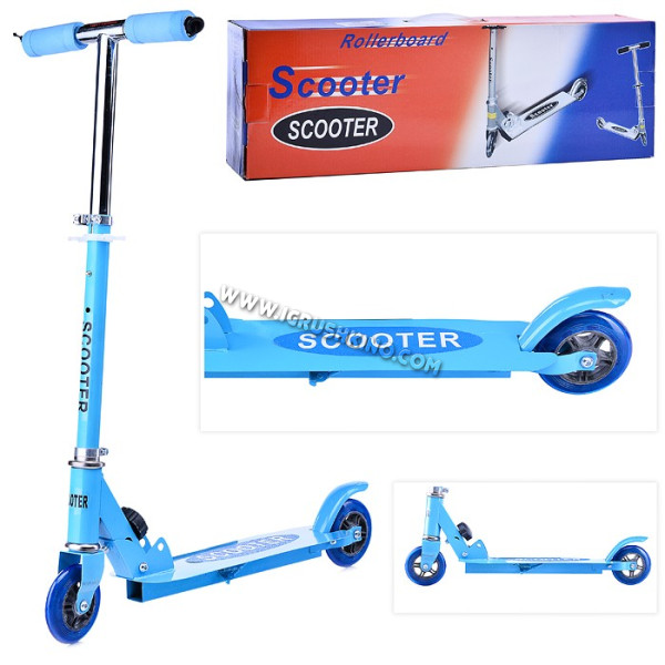 Самокат двухколесный SCOOTER (синий) в коробке