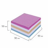 Блок для записей STAFF проклеенный, куб 9*9*5 см, цветной, чередование с белым, 129200