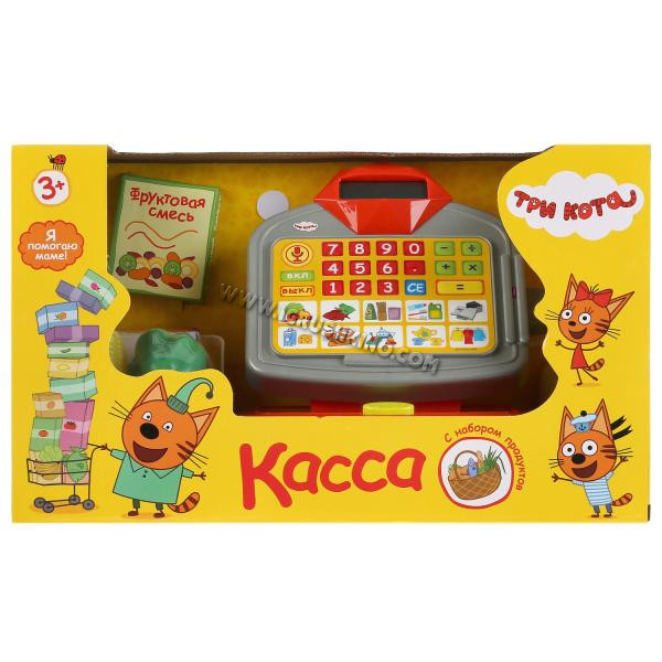 Касса ТРИ КОТА на бат. с набором продуктов (свет, звук) в русс. кор. в кор.2*9шт