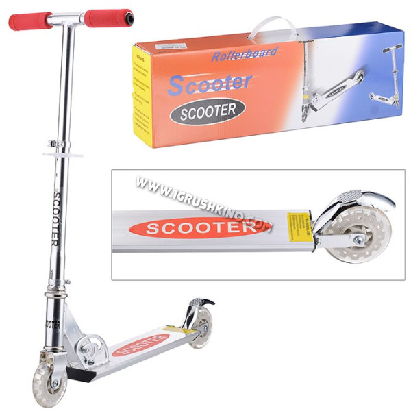 Самокат двухколесный SCOOTER (красный) в коробке