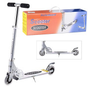 Самокат двухколесный 90мм SCOOTER (черный) (PU) регулир. ручка в коробке