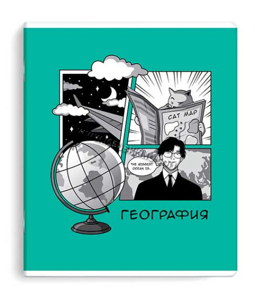 Тетрадь предм. 48л. ФЕНИКС "Аниме-География" 63424 мел.карт.,выб.твин уф-лак,клетка